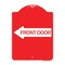 Signmission Designer Series Front Door W/ Left Arrow, Red & White Aluminum Sign, 18" x 24", RW-1824-24390 A-DES-RW-1824-24390 - alternate 1